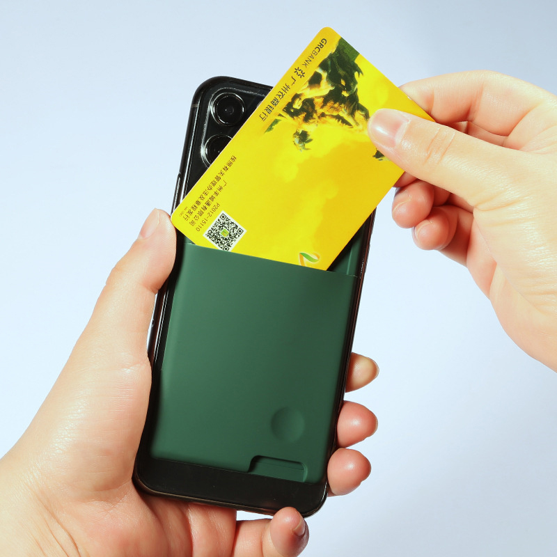 Silikon Telefon Zurück Karte Fall Für ID Kreditkarte Handy Selbst-Kleber Karte Tasche Aufkleber Halter Für IPhone Für android