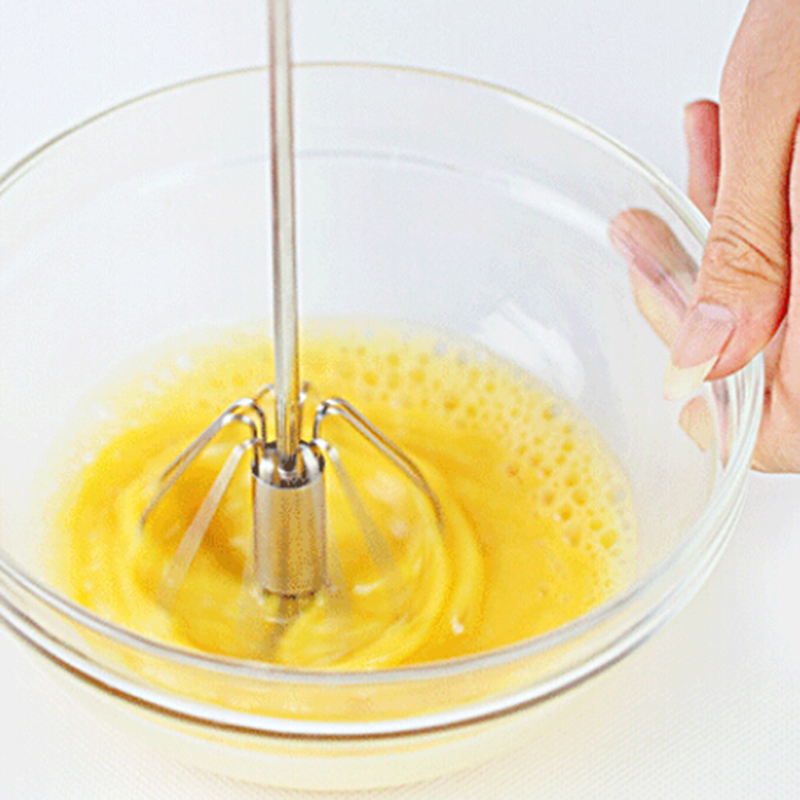 Batidor de huevos metálico a presión de la mano, batidor de espuma rotativo semi automático, herramientas de cocina 895599