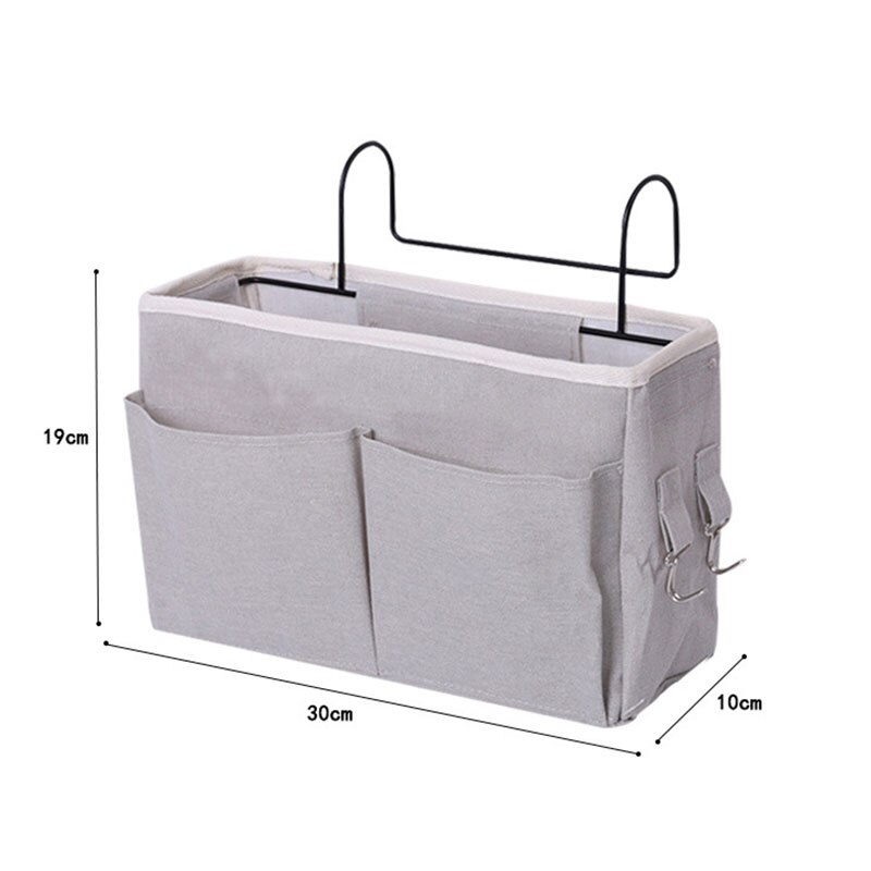 Canvas Nachtkastje Organizer Opknoping Boek Tas Met Haak Organisator Diversen Voor Thuis Keuken Slaapkamer Thuis Organisator: 7