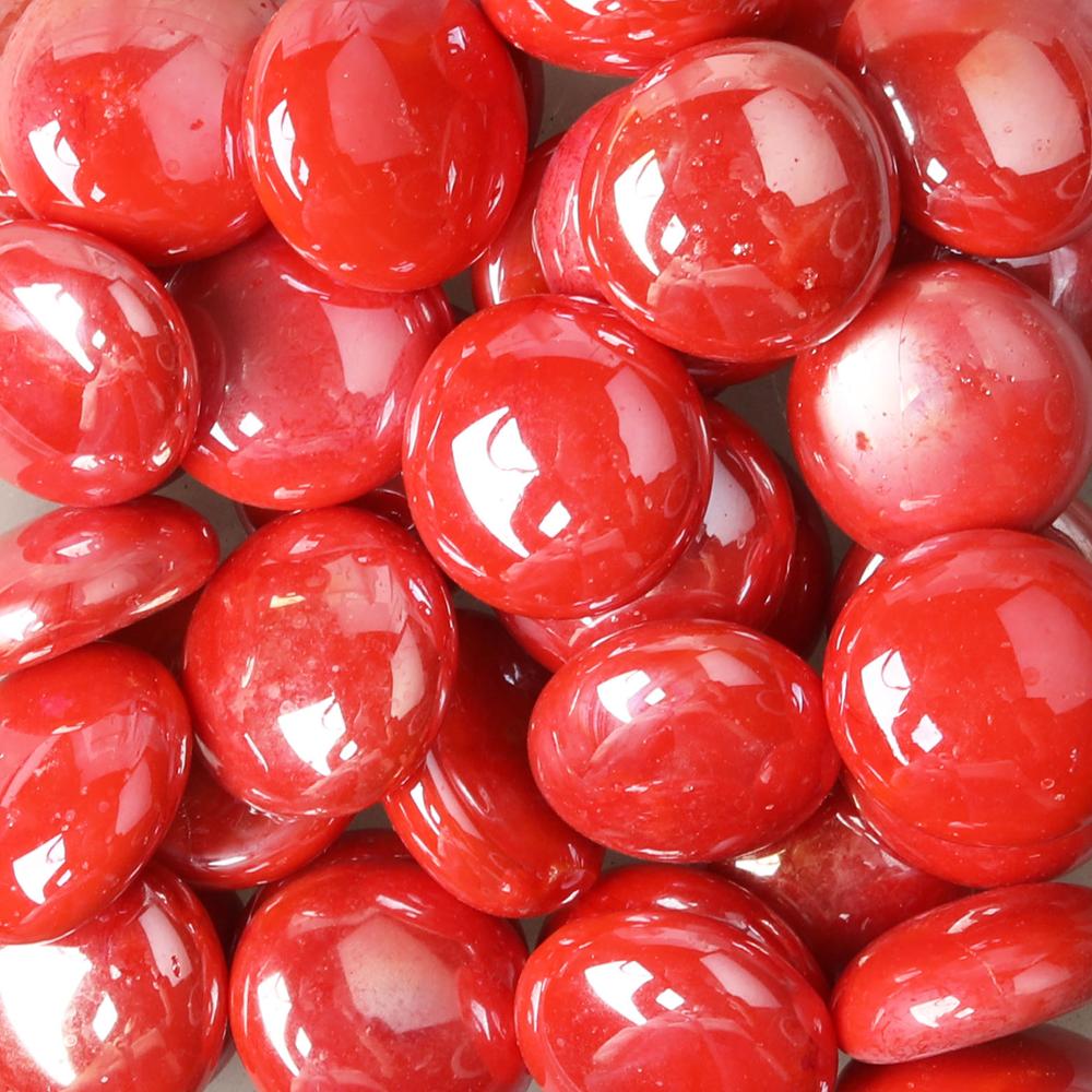 Pierres précieuses en verre opale moyen, 200g/38 pièces, 17-22mm, gouttes de perles, pépites, rouge Orange Opaque, bricolage, mosaïque, artisanat: DO52a