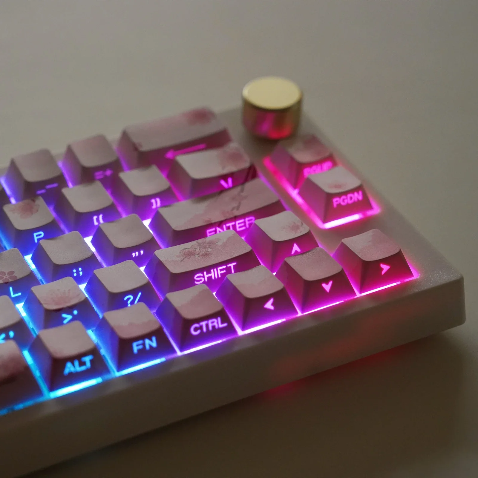 Blossom Keycap Side Print Cherry Profile PBT Doubleshot Shine Through Keycap Mechanical Keyboard Key caps 127keys