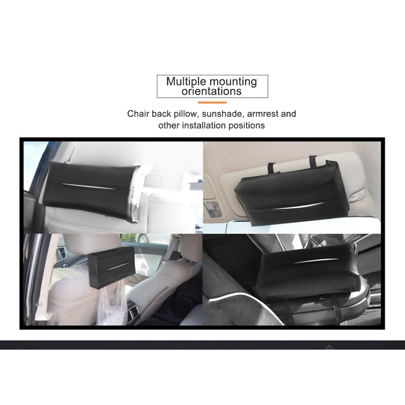 Universal Car Sun Visor Tissue Box Holder Auto Organizer Accessories Indoor Pu Leather Foldable Tissue Box Cover Case for Paper