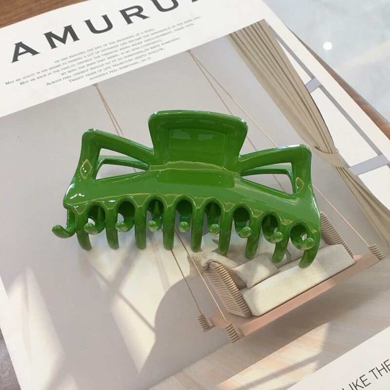 Huanzhi 2020 elegante grande resina multicolorido hairpins banho de cabelo captura tubarão clip para meninas acessórios de cabelo estilo de cabelo fazer: G-11x5.5cm