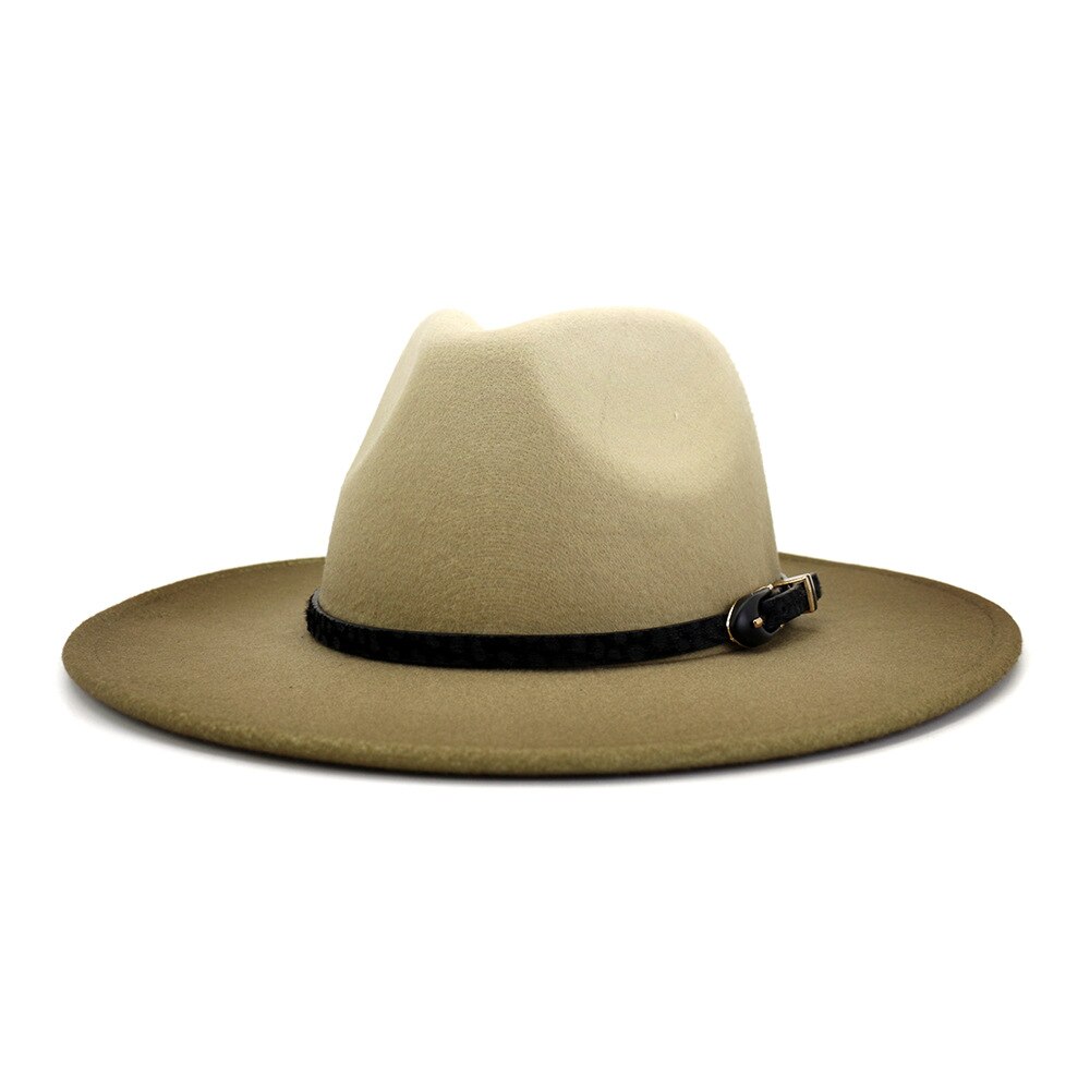 Heren dames geschilderde wollen fedora hoed europese en amerikaanse stijl grote rand hoed unisex katoen polyester petten: Groente