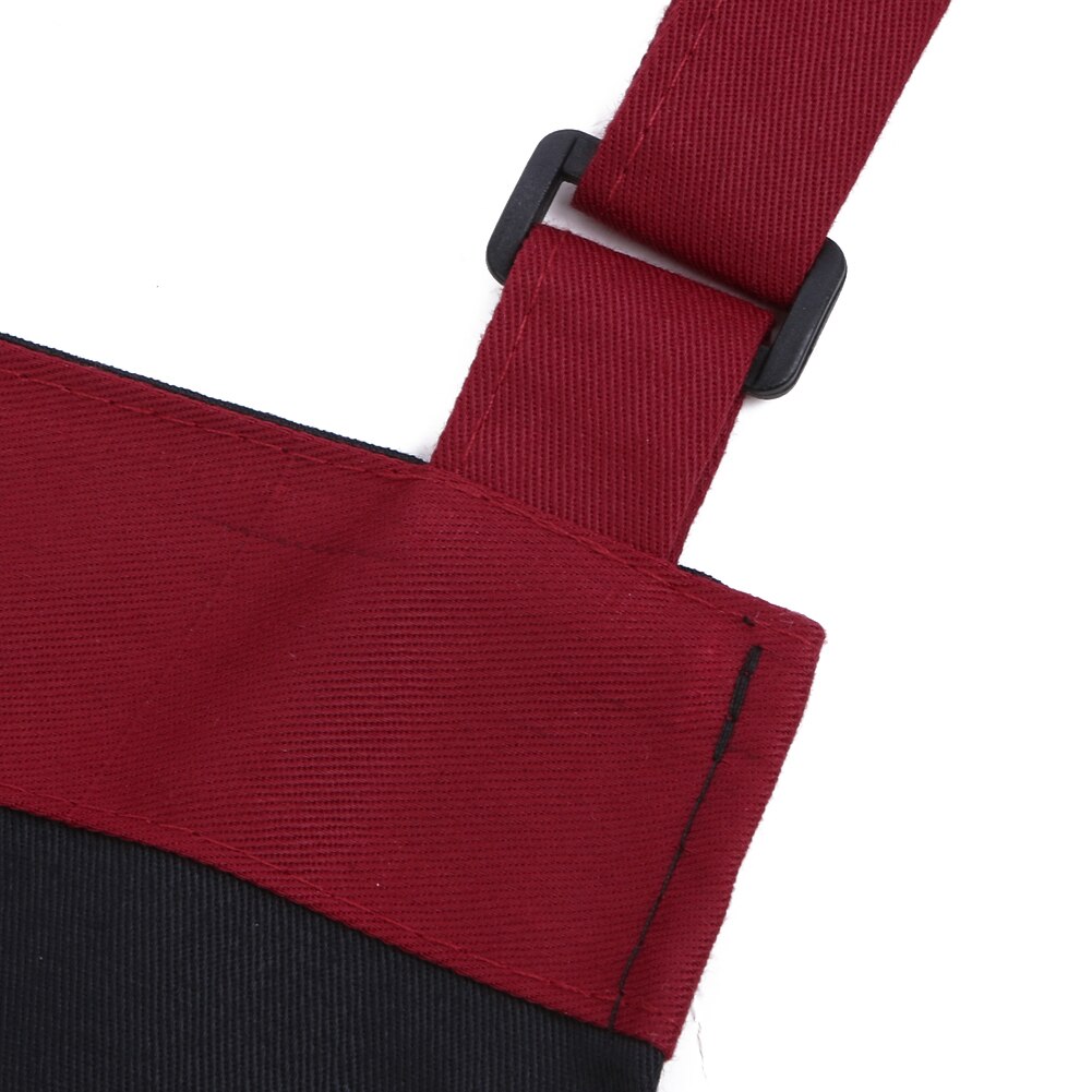 Noir rouge unisexe Chef cuisine cuisine traiteur dos nu tablier bavoir avec 2 poches taille unique en moyen accessoire de cuisine