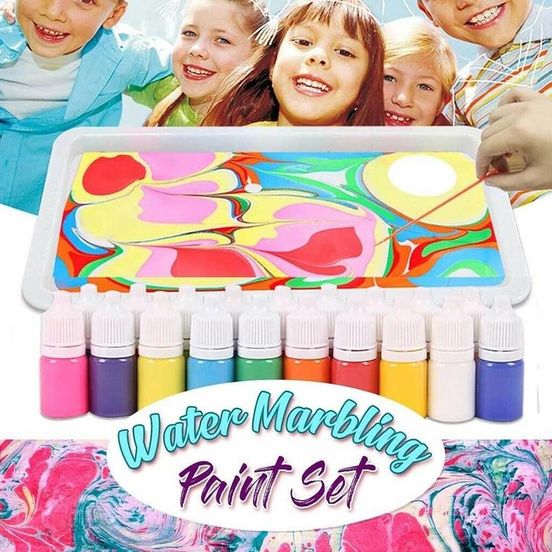 Drijvende Schilderen Kit Diy Marbling Extension Shadow Kleuren Graffiti Art Gereedschap 6Pcs Set Kinderen Materiaal Op Water