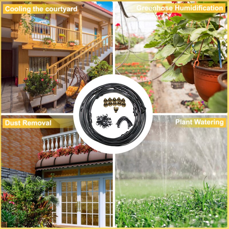 Portable Indoor Garden Water Spray Kit Outdoor Garden Misting System Fog Garden Irrigation For Greenhouse Humidification
