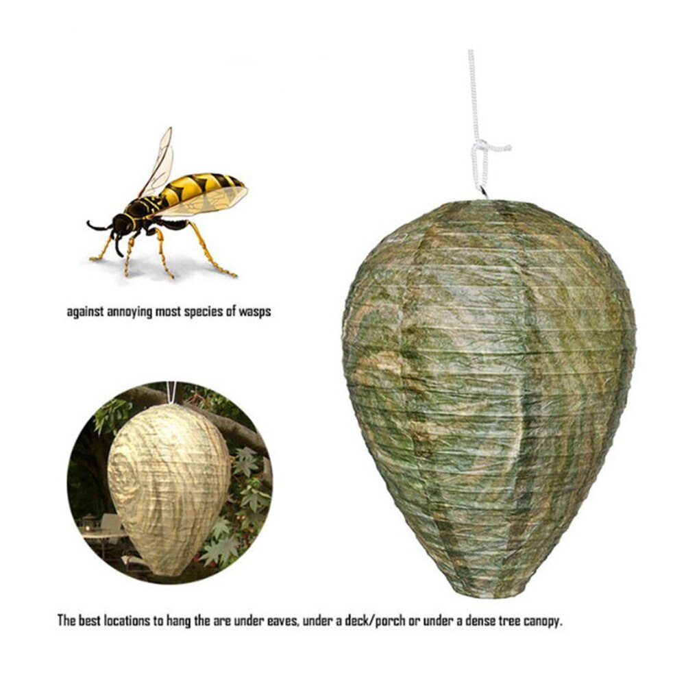 2/4/6/8pcs Eco Friendly Wasp Nest Decoy Repellent Decoy Non-Toxic Hanging Wasp Nest Deterrent for Wasps Hornets Yellow Jackets