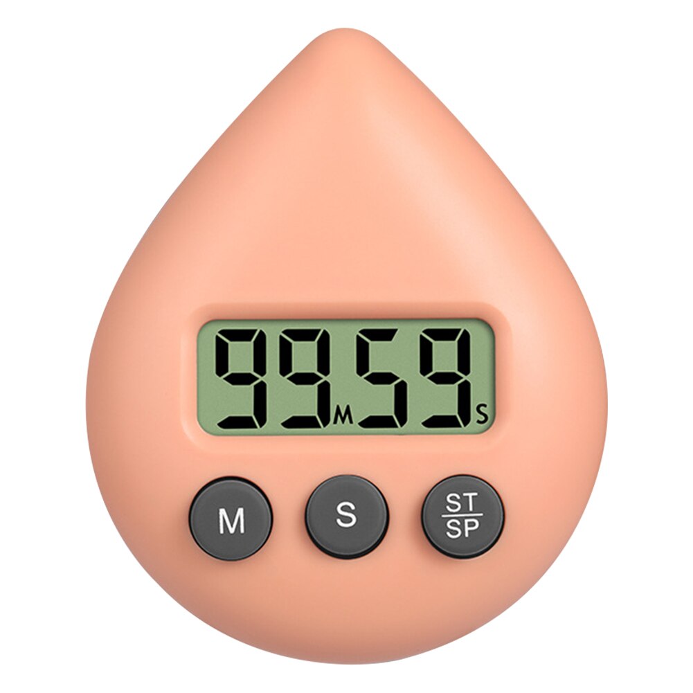 LCD Counter Display Alarm Clock Water Electronic Countdown Kitchen Timer Cooking Shower Study Stopwatch Count Gadget Tools: Orange
