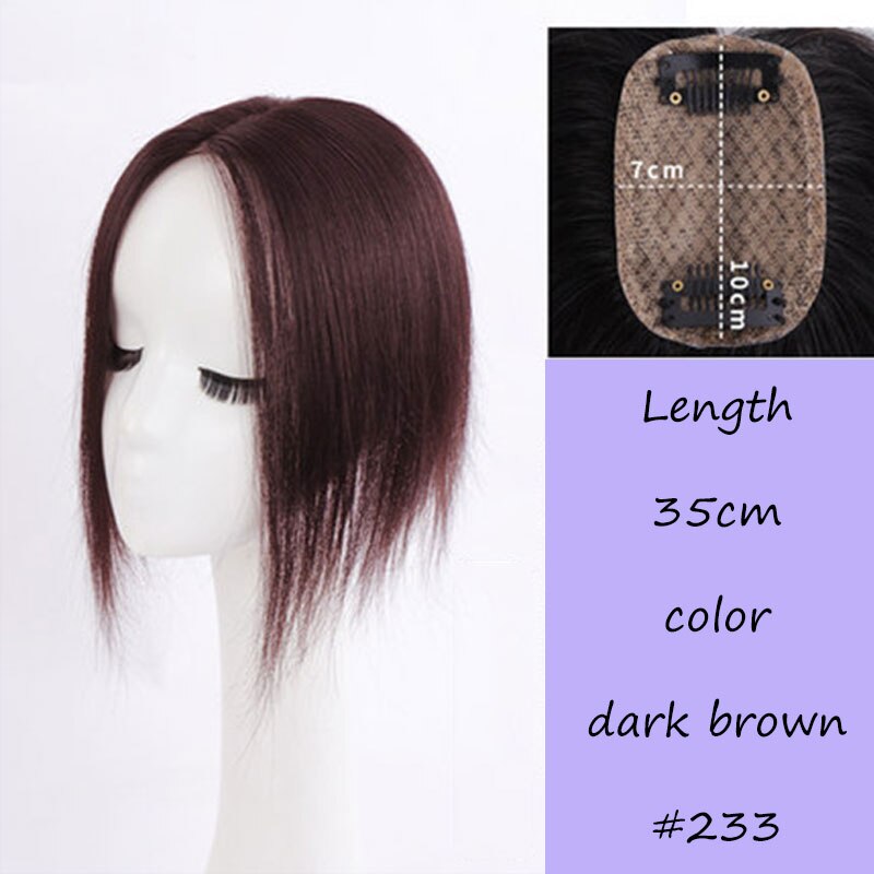 Synthetic Straight Hair Extensions for Women Natural Color Top Closures Clip In Hair Extension Hairpieces MUMUPI: 7x1035cm233