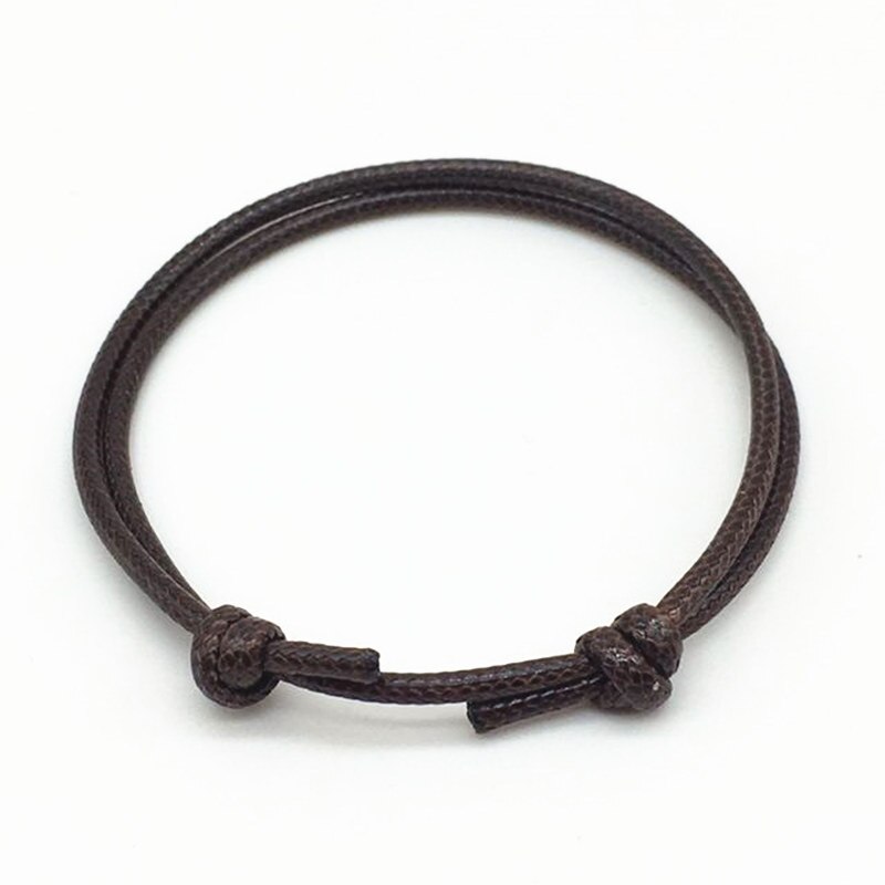 2 uds Simple ajorcas hechas a mano ajustable cuerda para las mujeres y los hombres tobilleras de pareja suerte cadena Cadena de tobillo pulsera Bohemia pulsera joyería de pie