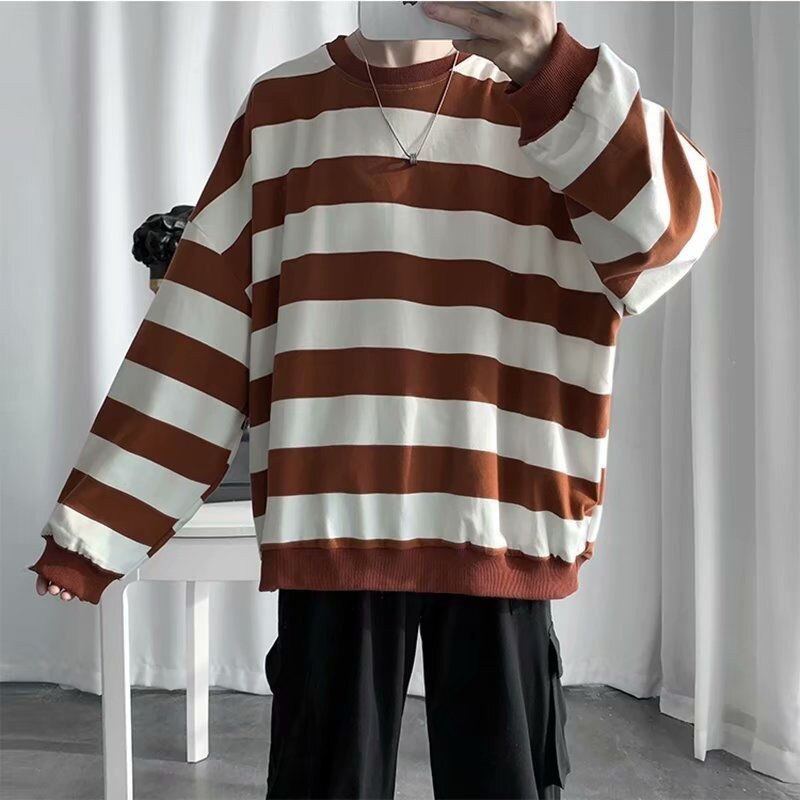 Oversized strip herre hættetrøjer koreansk hip hop efterår tynde afslappede sweatshirts kvinder rock hættetrøje plus størrelse tøj mænd japan hættetrøje