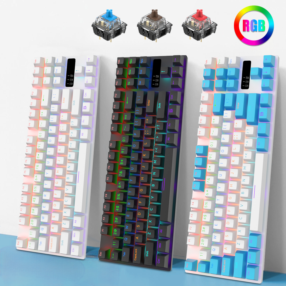 Casepoke 87 Toetsen Gaming Toetsenbord Met Blauwe Schakelaar Rode Schakelaar Bruine Schakelaar Hotswap Toetsenbord Bedrade Mechanische Toetsenbordgamer