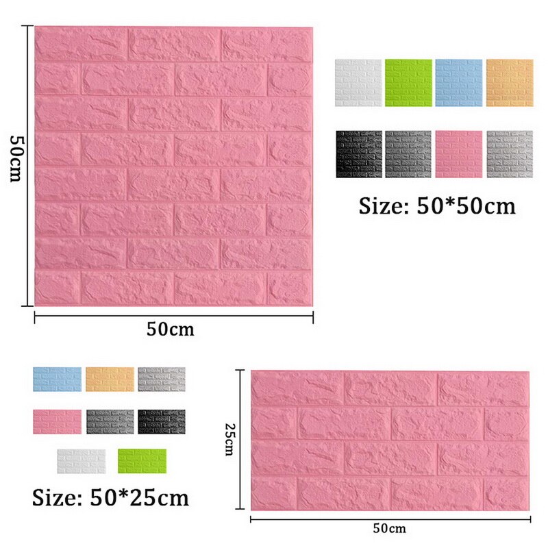 3D Brick Wallpaper Peel and Stick Panels Self-adhesive Foam Wall Paper Decal for Bathroom Kitchen Living Room Home Decoration