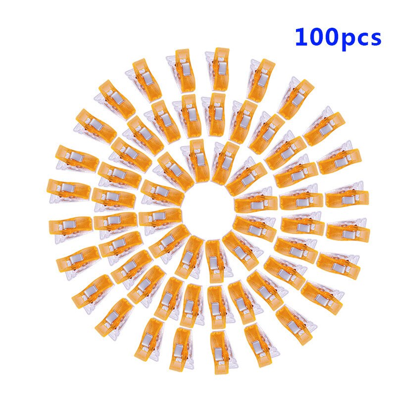 Clips en plastique multicolores pour vêtements, 33mm, 100 pièces, pour Quilting, crochet, tricot, outils, accessoires, bricolage: F