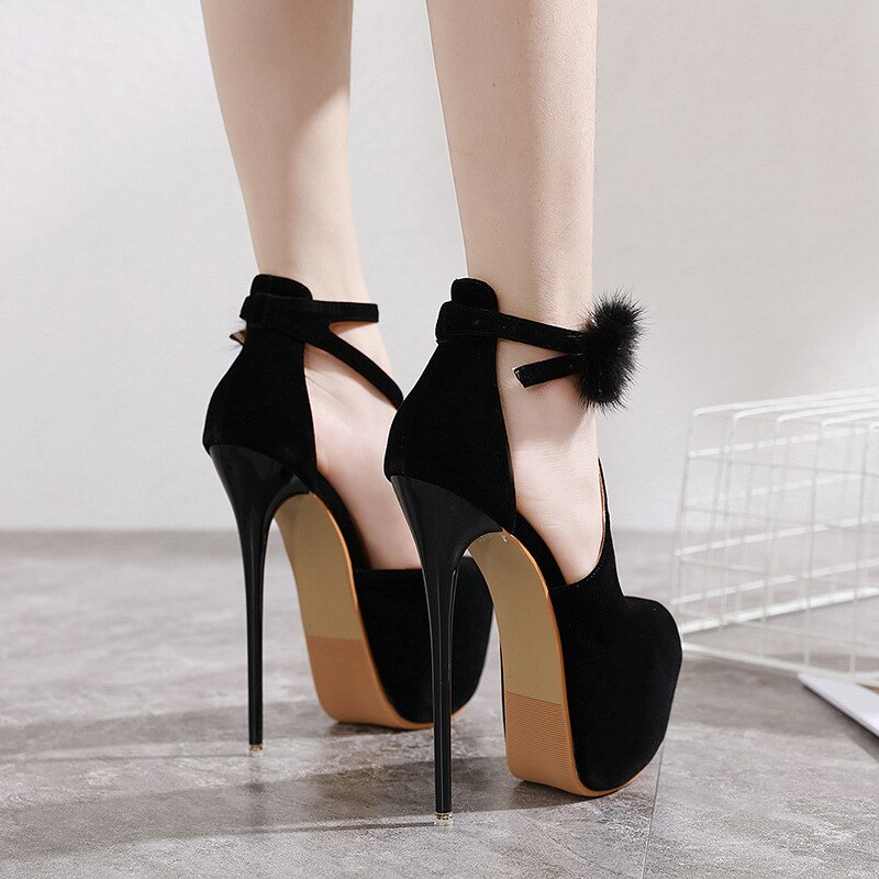 ¡Novedad de ! Baotou zapatos de tacón Ultra alto con tacón fino de visón, sandalias JXQ