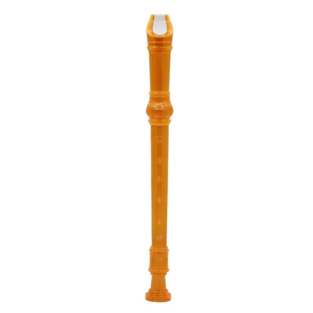 8 huller fløjte lang musikalsk sopranoptager børn pædagogisk instrument til klarinet begynderfløjte træblæsere: Orange