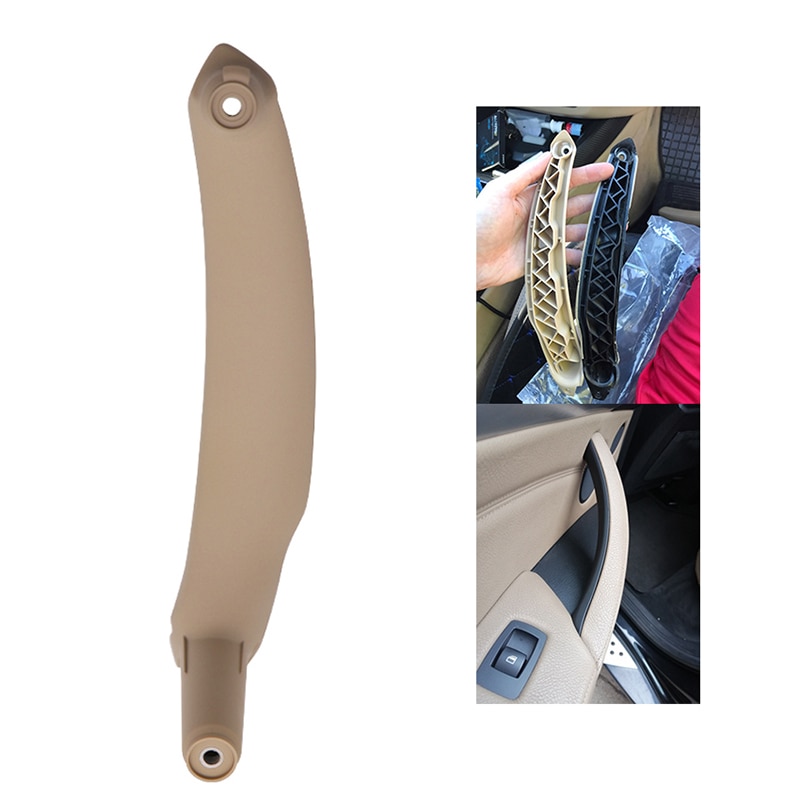 Reposabrazos para puerta interior de coche, cubierta embellecedora de tirar, gris, marrón, negro, Beige, para BMW E70, X5, E71, E72, X6, 2006