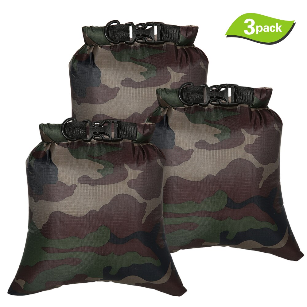 8L Outdoor Waterproof Storage Bags Dry Sacks Watertight Swimming Bag Smartphone Camera Storage Bags for Drifting Water Sports: Camouflage 2