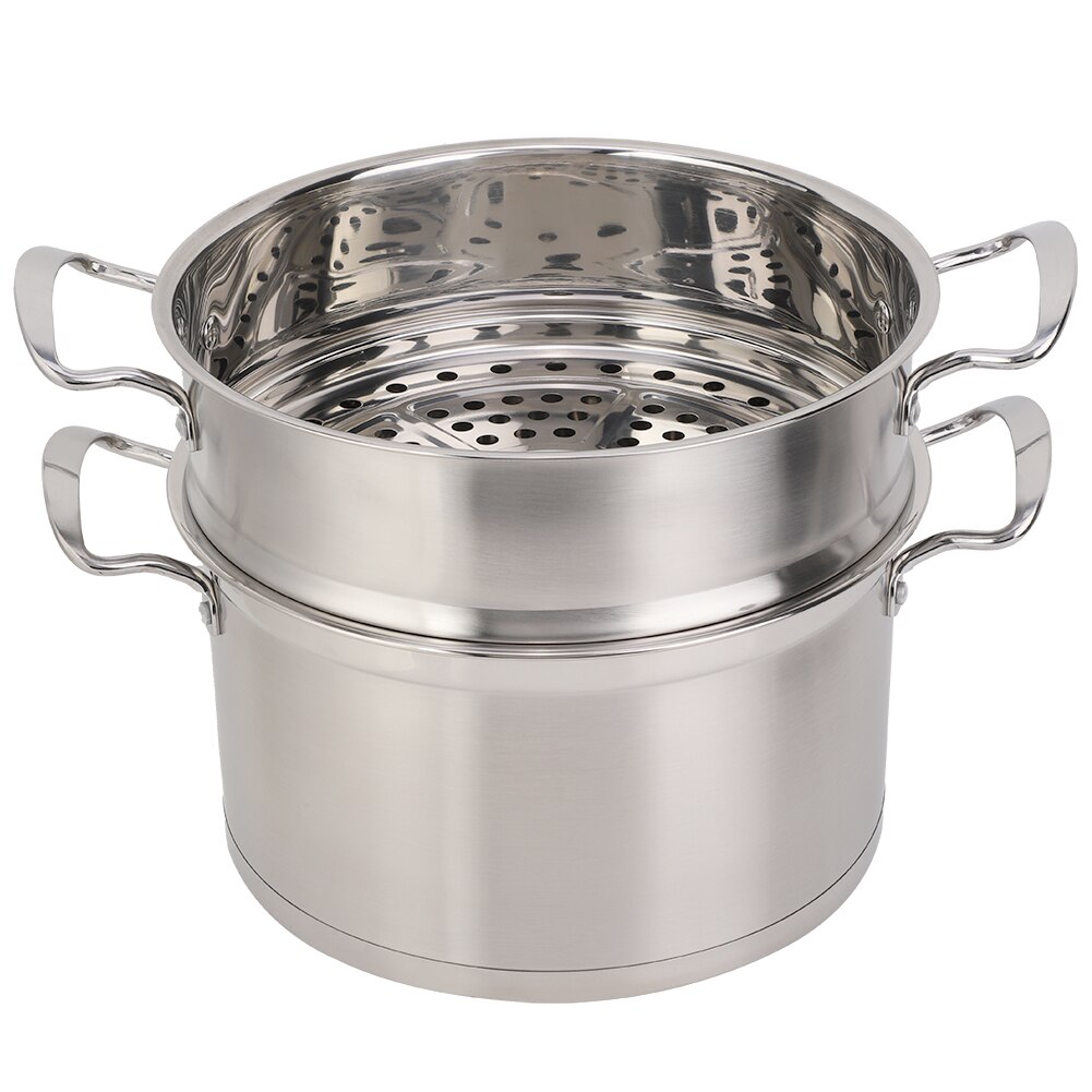 Doppio fondo addensato portatile 26CM acciaio inossidabile doppio strato pentola per cottura a vapore pentola pentola pentole strumento di cottura domestica