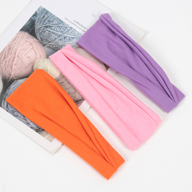 3 unids/set banda para el cabello diademas elásticas de torcidas cabeza cruzada envoltura banda para el cabello accesorios para el cabello para mujeres diadema Simple: Gris