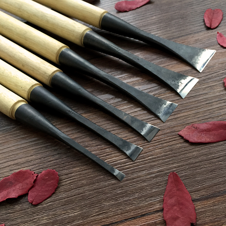 Engraving Cutter Manual Wood Carpentry Hardwood Carving Tools Play Billet Flat Knife Grinding with Handle