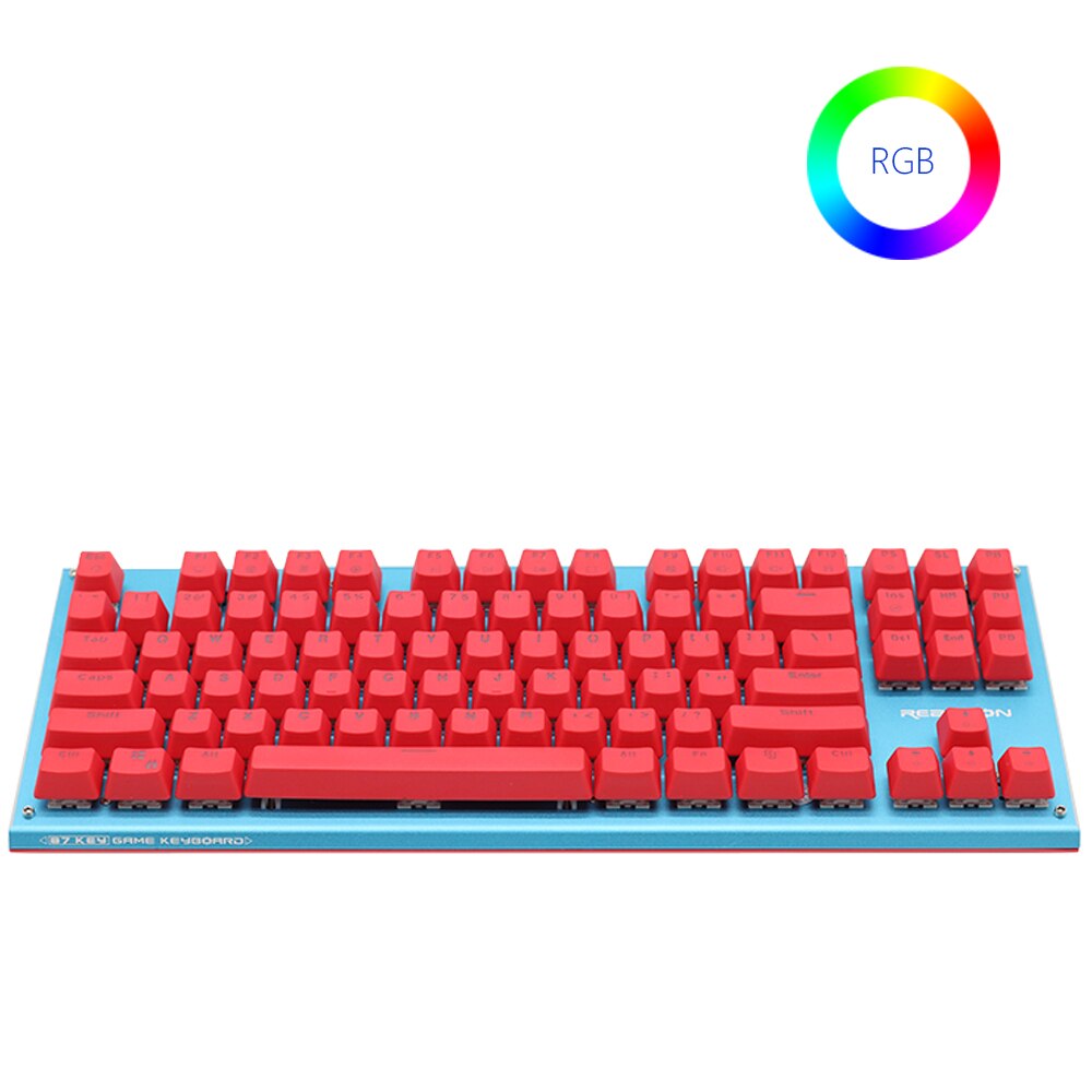 RGB Backlit Mechanical Keyboard 87 Keys PC Gamer Wired USB Keyboards PBT Keycaps Blue Axis Switch Gaming Keyboard Anti-ghosting