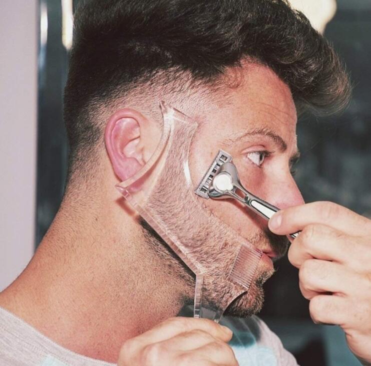 1pc mænd skæg skabelon skæg former kam styling shaper hår skæg trim barbering guide værktøj makeup skønhedsværktøj: Opgraderet klar