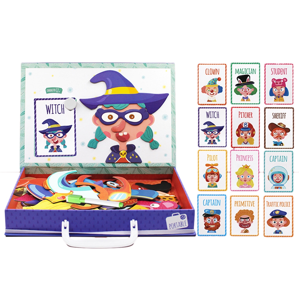 Magnetic Puzzle Drawing Board - Wooden Jigsaw - Portable Educational Toy for Toddlers: B
