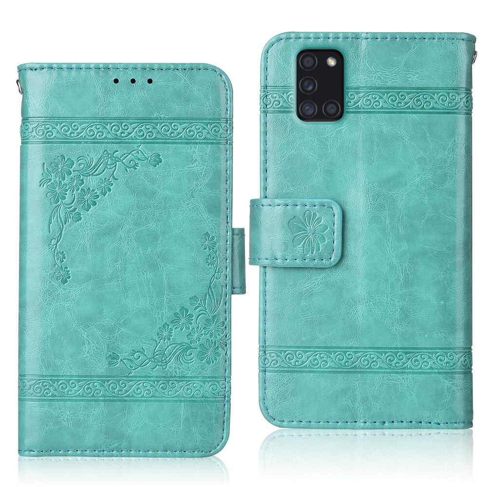 Boek Case Op Samsung Galaxy A31 Een 31 Cover Samsung A31 Wallet Leather Case Voor Samsung Galaxy A31 Cover: oil-Green