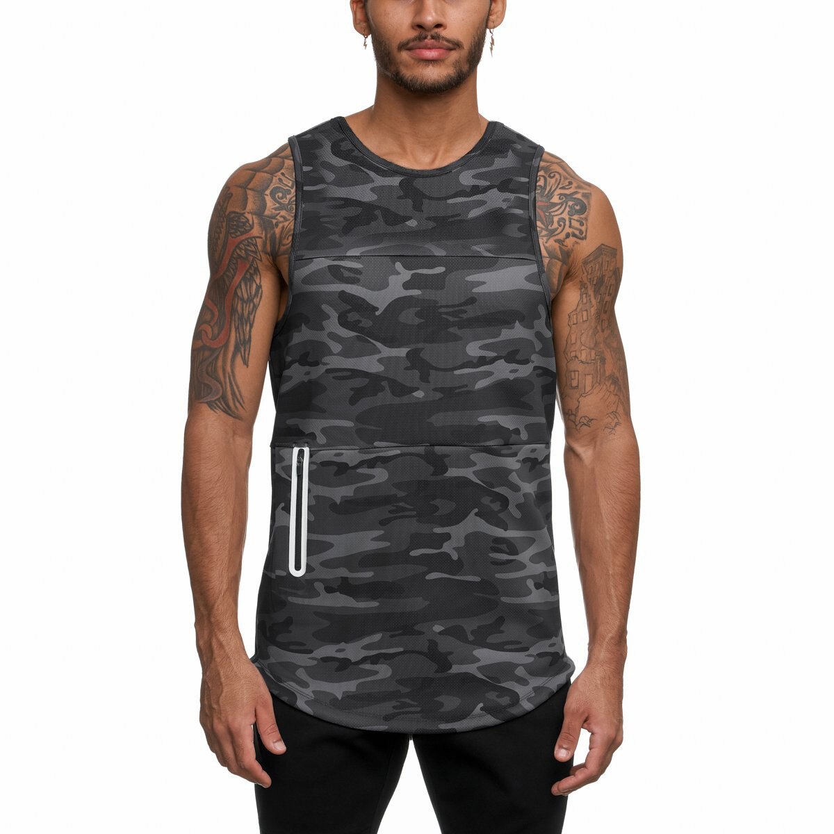 2021Modal Men&#39;s Sports Vest Fitness Running Training Quick-drying Vest Slim Breathable Sleeveless Men Gym Tank Top Men Clothing: C3 / XL