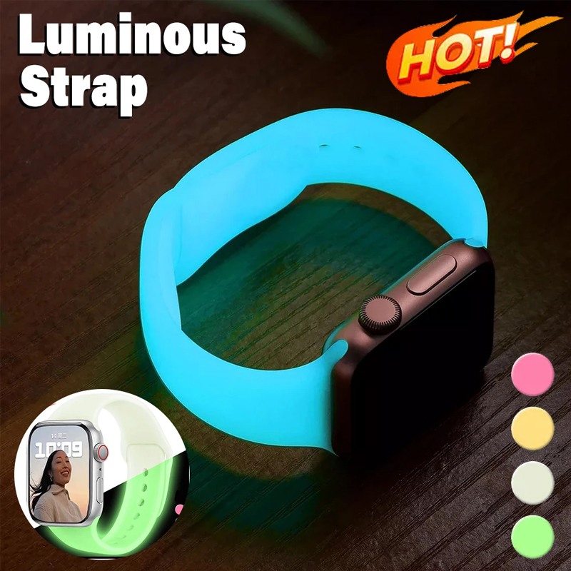 Bracelet lumineux en Silicone pour Apple Watch, Ultra 2, 49mm, 45/41mm, Sport, pour Iwatch 8 7 6 5 4 Se 44mm 42mm 40mm 38mm