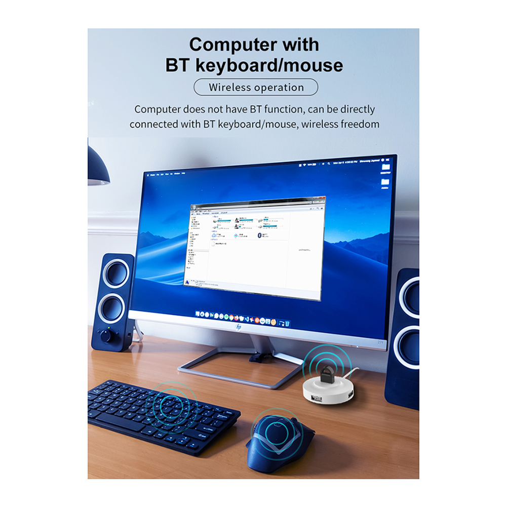 USB Bluetooth 5.1 5.0 Adapter Wireless Dongle Transmitter Receiver for PC Windows 11 10 8.1 7 Bluetooth Stereo Headset