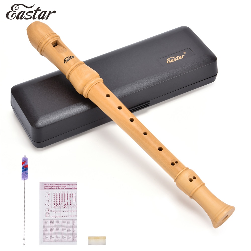 Eastar Maple Wood Soprano Recorder Set C Key Baroque Flute Recorders Instrument With Hard Case Top ERS-31BM