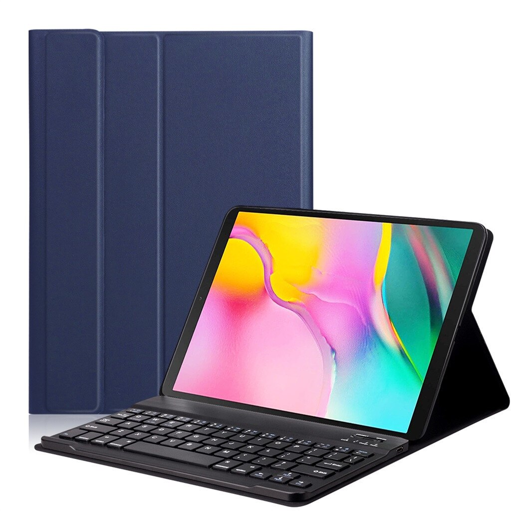 Mosunx trådlöst tangentbordsfodral för samsung galaxy tab  a 10.1 sm-t510 t515 fodral med bluetooth-tangentbord 517#3: Bu