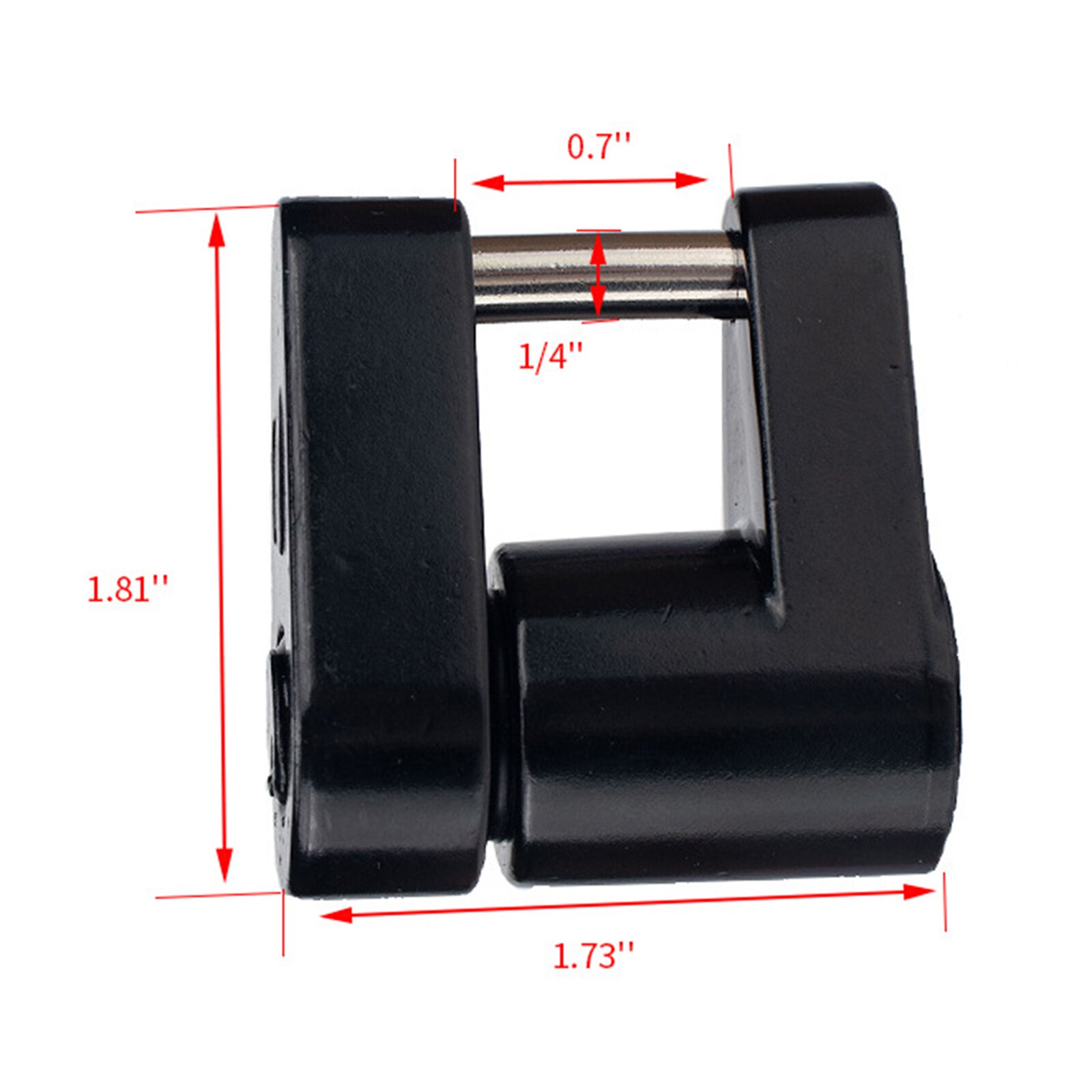 Portable Black Trailer Hitch Coupler Lock Dia 1/4 Inch for Tow Boat Coupler Towing Hauling