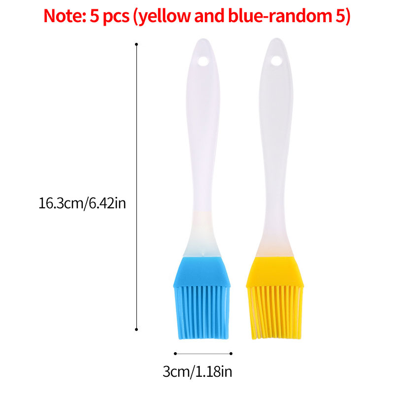 Silicone Oil Brush Small Barbecue Brush Household Kitchen Baking Pancake Oil Brush Tool High Temperature Resistant No Hair: black