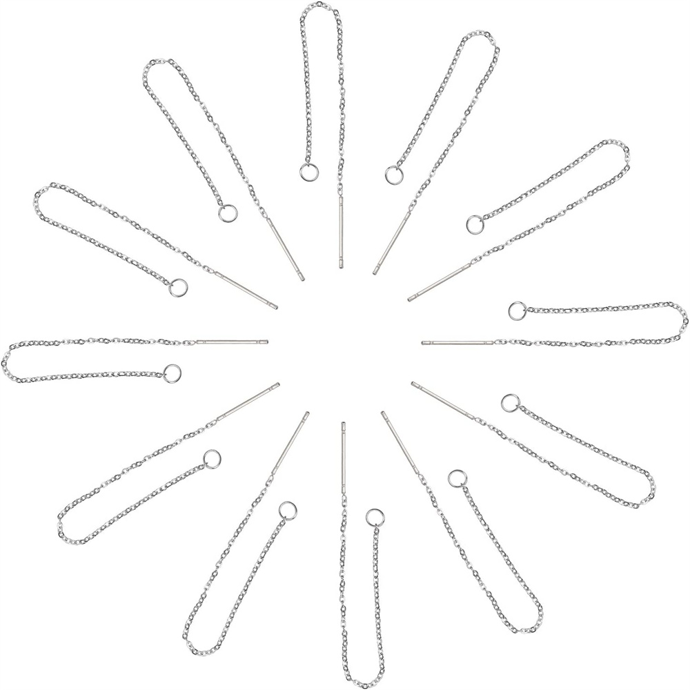 10 Uds. De hilo para pendientes de gota de acero inoxidable de 60/80/100mm para manualidades, alambre para pendientes con borlas hipoalergénicas, suministros de joyería, accesorios