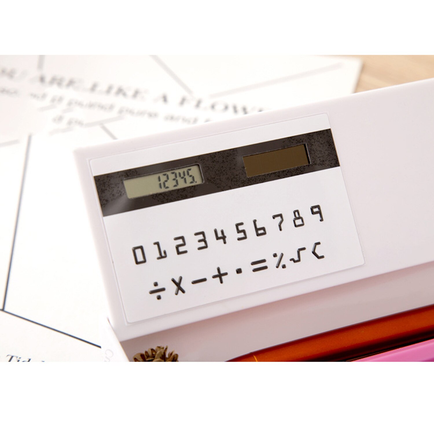 Kawaii Cartoon Plastic Double Layers Whiteboard Pencil Pen Case Box with Solar Calculator and Mirror for Students Children Girls