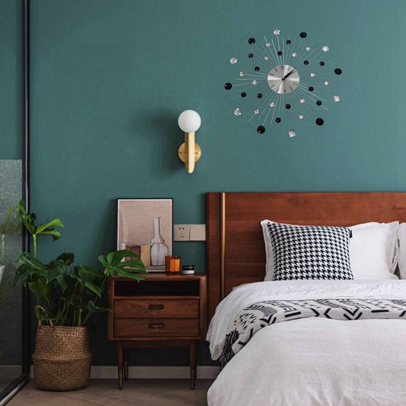 Gypsophila Diamant Wanduhr Schmiedeeisen Uhr Kreative Uhr Vintage Metall Kunst Wanduhr