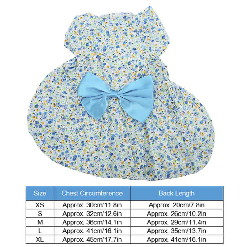 zwierzę domowe princeska strój zwierzaka kwiatowy wzór cienki oddychający stylowy na imprezę na co dzień