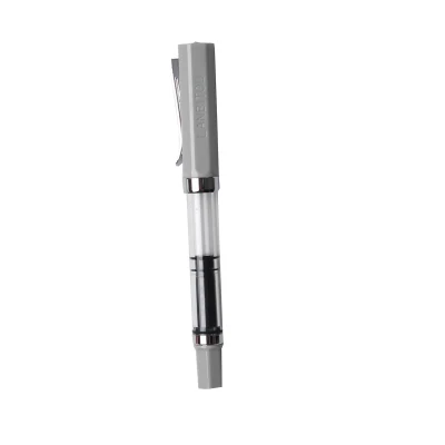 Pluma transparente de plástico para caligrafía para práctica estudiantil, punta con capucha de 0,5mm y Punta de 0,38mm, útiles escolares con tinta de Color: Juego de bolígrafos: grey / F nib