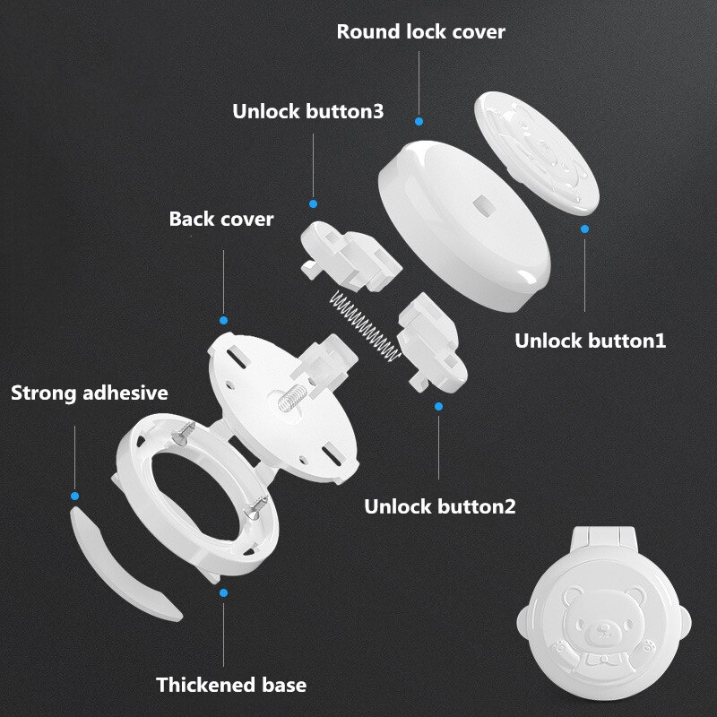 2Pcs/Set Electrical Switch Button Lock Box Child Safety Lock Anti-switch Box Washing Machine Computer Care For Children