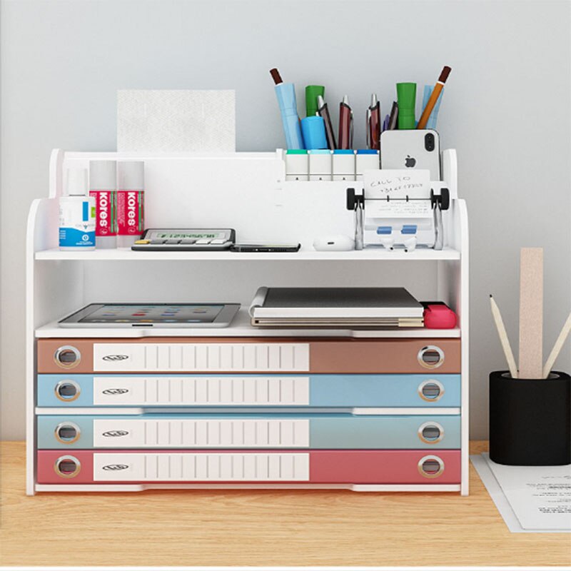 Bureau Plank Op De Tafel Multi Level Map Opbergkast Eenvoudige Stijl Originaliteit Multifunctionele Kleinschalige Briefpapier doos