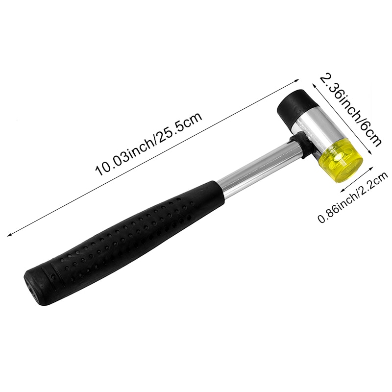 LMDZ 22cm Double-Faced Soft Mallet Rubber and Nylon Faced Hammer Mallet for Home Improvement Glazing Window Beads Tool Hand Tool