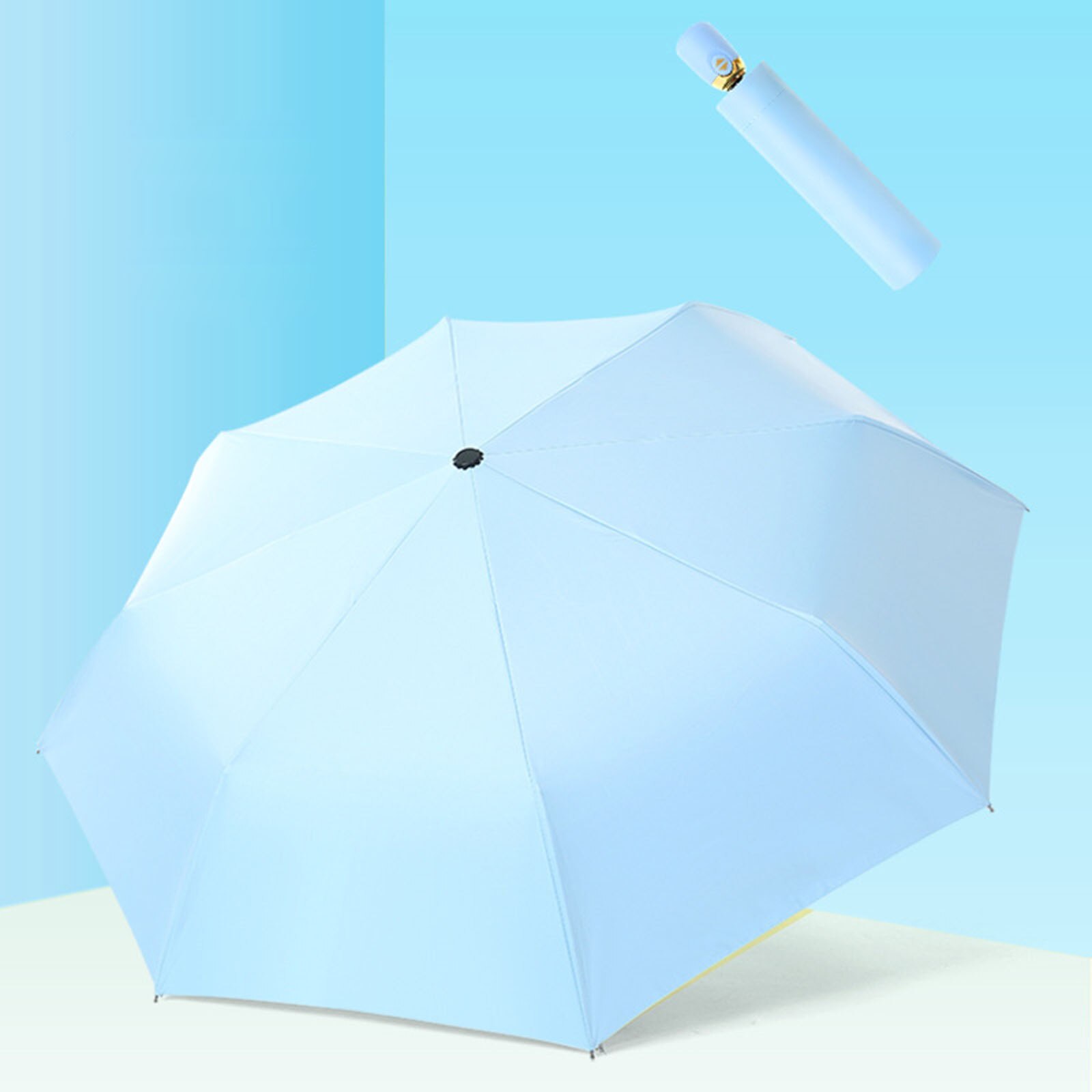 Parasol Licht Reizen Paraplu Windbestendig Parasol Paraplu Uva + 50 Opvouwbare Paraplu Volautomatische Paraplu Voor Regen/Zon: Blue