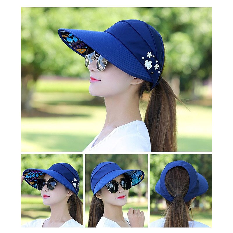 Zon Hoeden Voor Vrouwen Vizieren Hoed Vissen Fisher Strand Caps Hoed Uv Bescherming Womens Zomer Paardenstaart Brede Rand Hoed Strand headwea