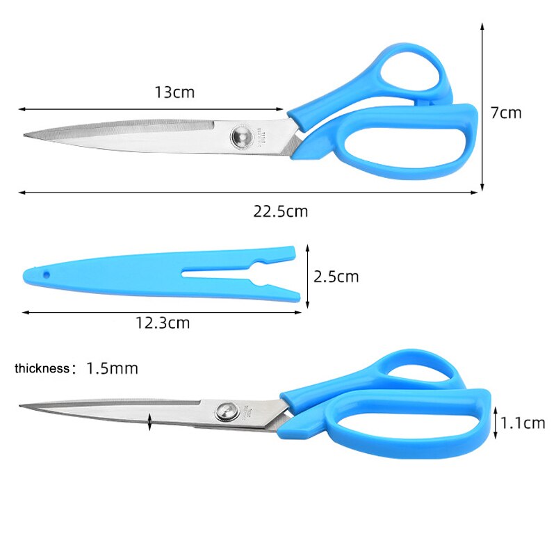 Ompelusakset monikäyttöiset terävät sakset ruostumattomasta teräksestä valmistetut sakset suojakuorella kotitoimiston kirjonta askartelutarvikkeet