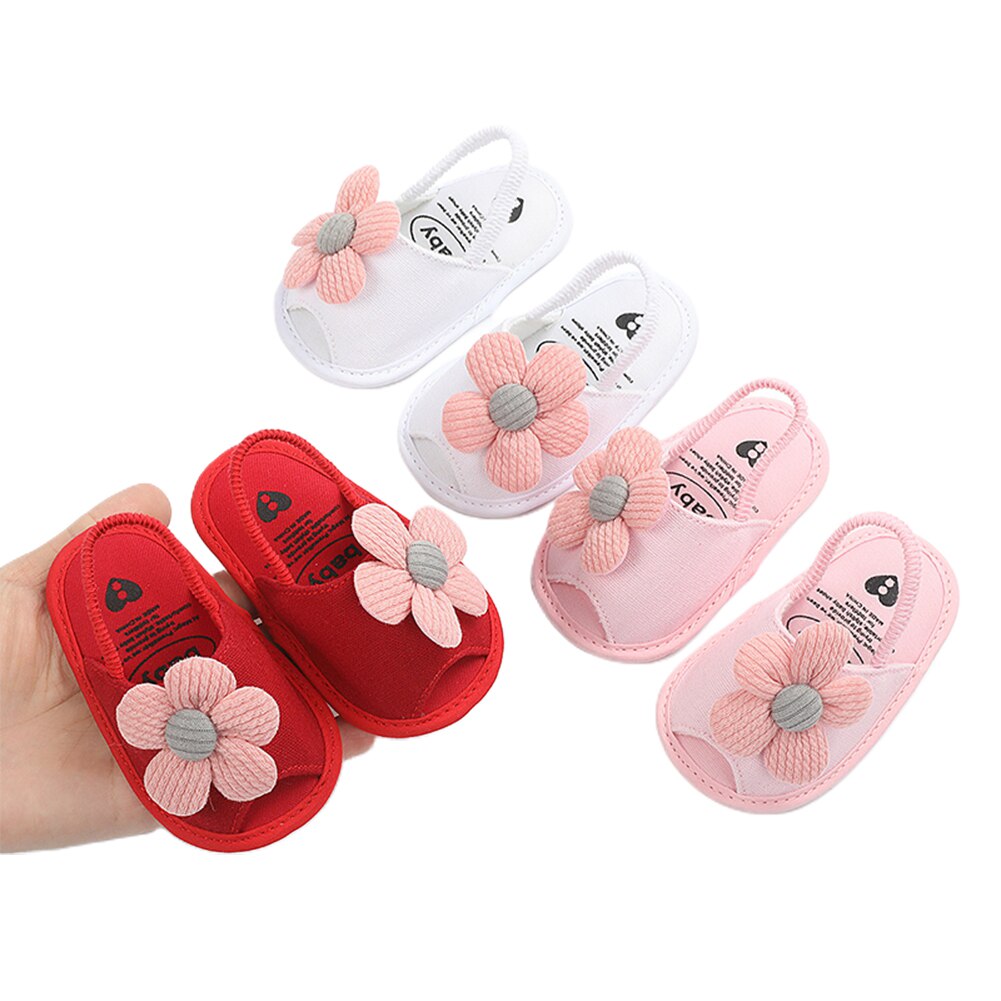 Bebê & crianças roupas do bebê meninas sandálias de flores, sola macia anti-deslizamento sapatos de verão infantil primeiros caminhantes princesa apartamentos