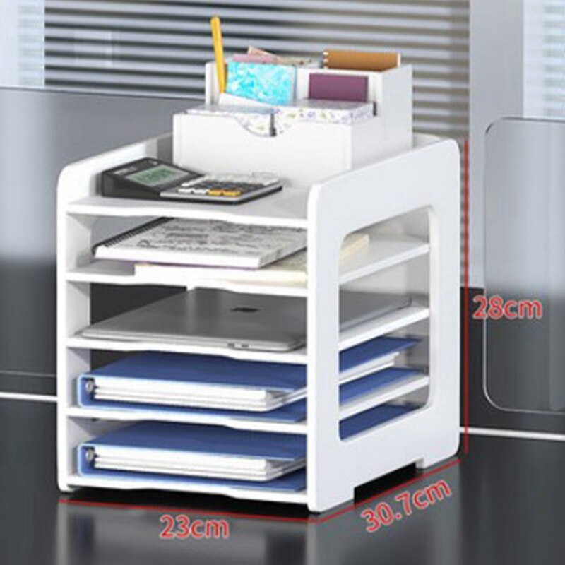 5-Layer Desktop File Storage Rack A4 Data Rack Multi-Layer Storage Rack File Storage Cabinet for Office Computer Desktop